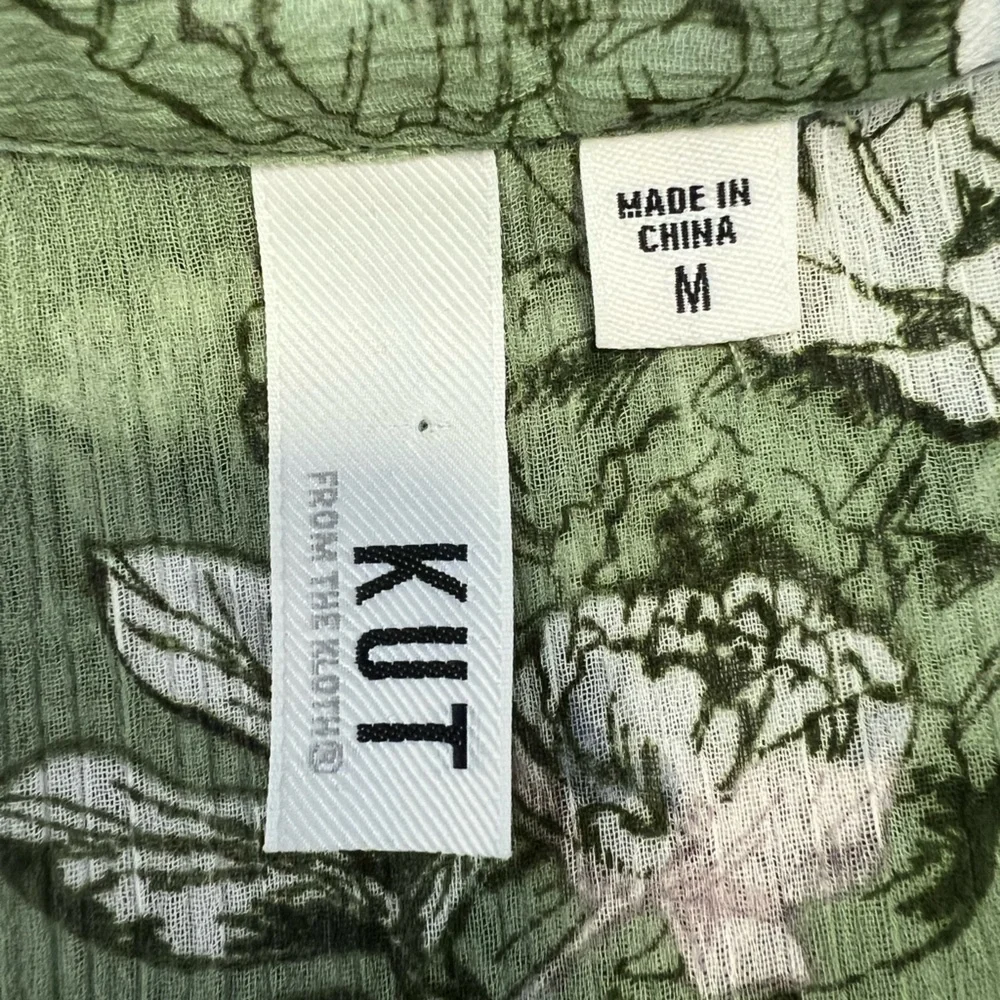 Kut from the Kloth Jasmine Sheer Floral Blouse Size Women’s Medium - Picture 6 of 9